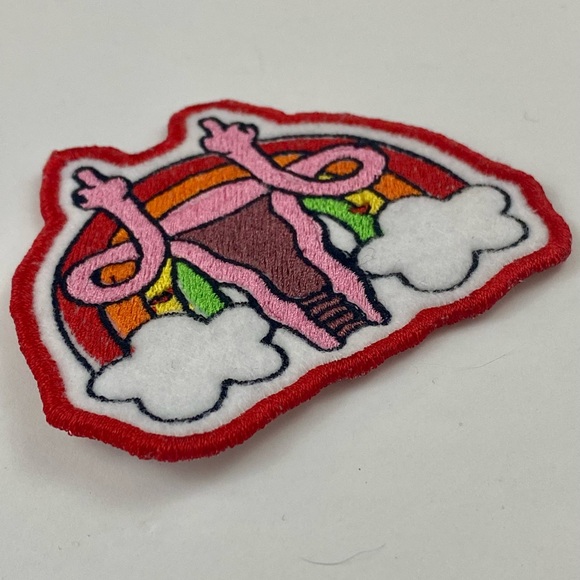 Rainbow Uterus Iron-on or Sew-on Patch. Measures approx 3”x 4”. - Picture 3 of 6